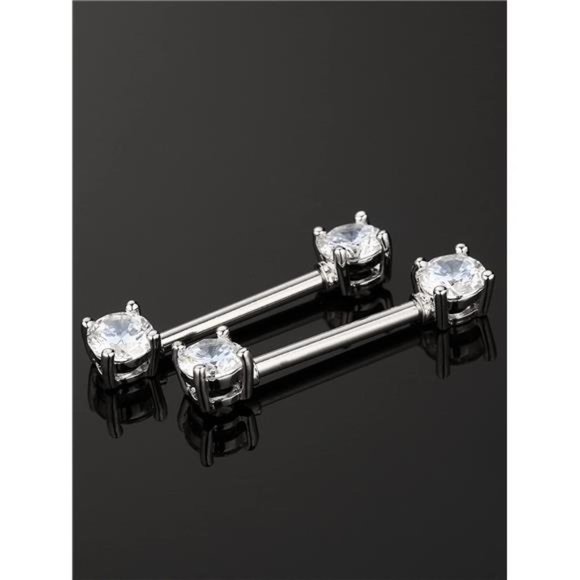 6 Pairs Nipple & Tongue Rings CZ Piercing Jewelry - Picture 1 of 6